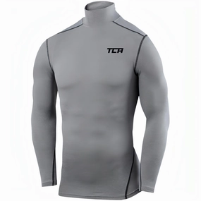 Lotion AthleticPerformance TCA Pro Performance Long Sleeve Mock Junior Compression Top - Grey