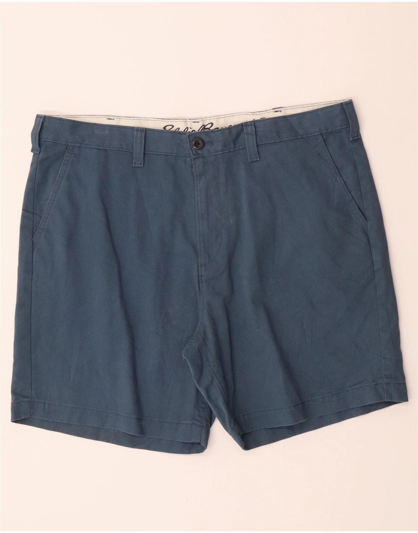 EDDIE BAUER Mens Chino Shorts W38 XL Blue Cotton Quick Fit Wear Adaptive design