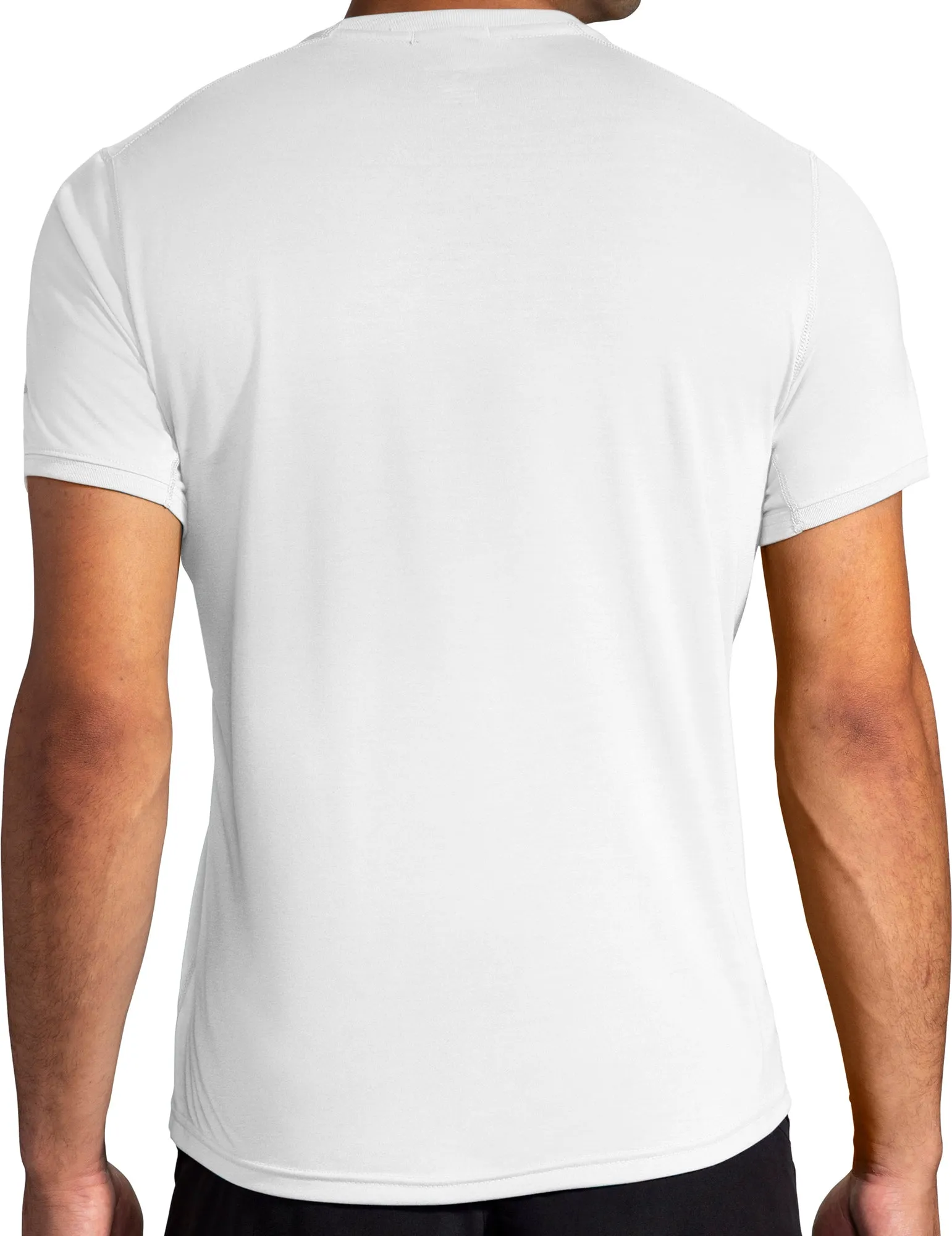 Sleek Design Active Look Brooks Distance Graphic Short Sleeve Mens Running Top - White