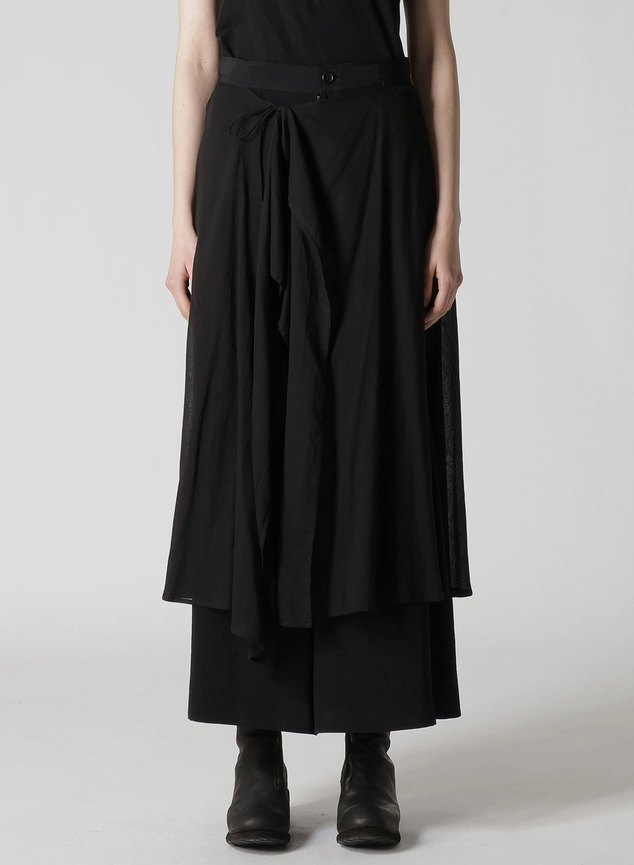 Flattering Comfort Modern Design TA/PE CREPE DE CHINE 2 LAYERED FLARE PANTS