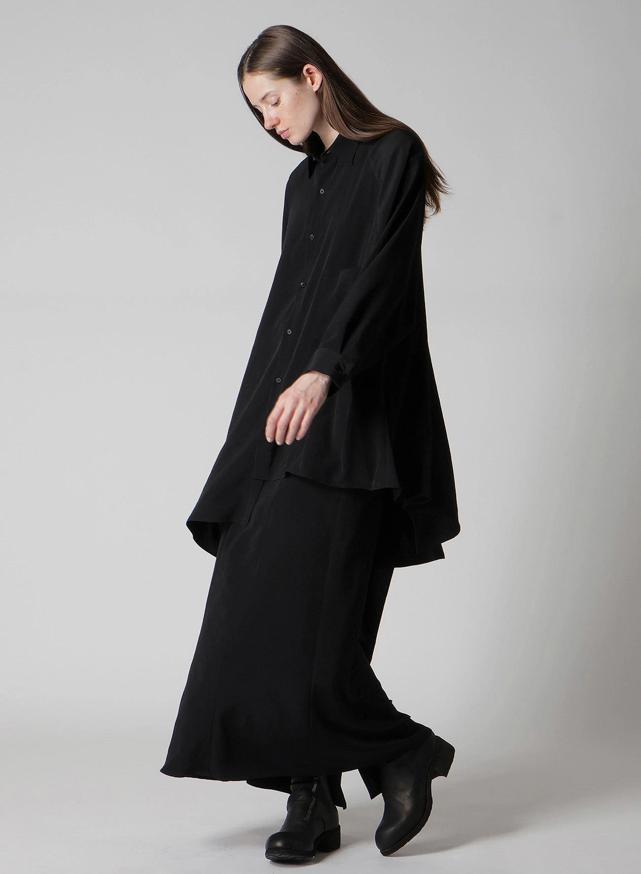 Stretch Flex TA/PE CREPE DE CHINE B DRAPED HIGH WAIST SKIRT