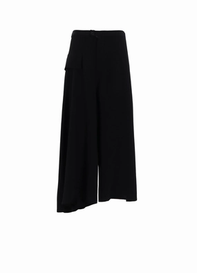 TA/PE CREPE DE CHINE FLARE PANTS Wrinkle-Resistant Utility Pockets