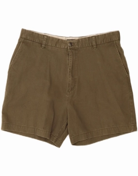 Glide On Mobility Cut RipstopMaterial IZOD Mens Chino Shorts W36 Large  Green Cotton