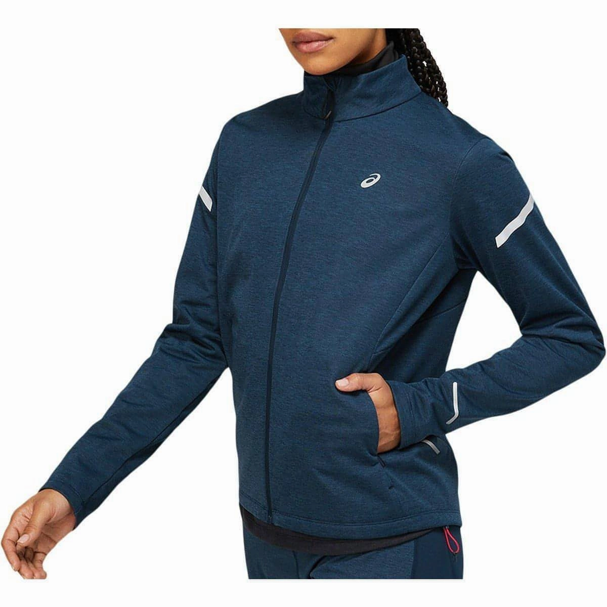 Warm Exterior Asics Lite-Show Winter Womens Running Jacket - Navy