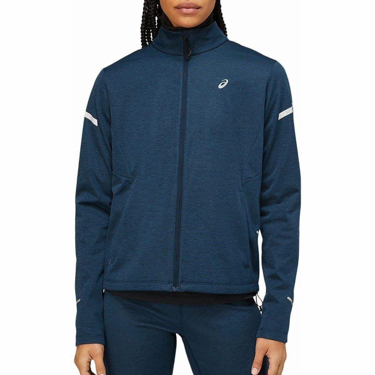 Skinny Fit Asics Lite-Show Winter Womens Running Jacket - Navy
