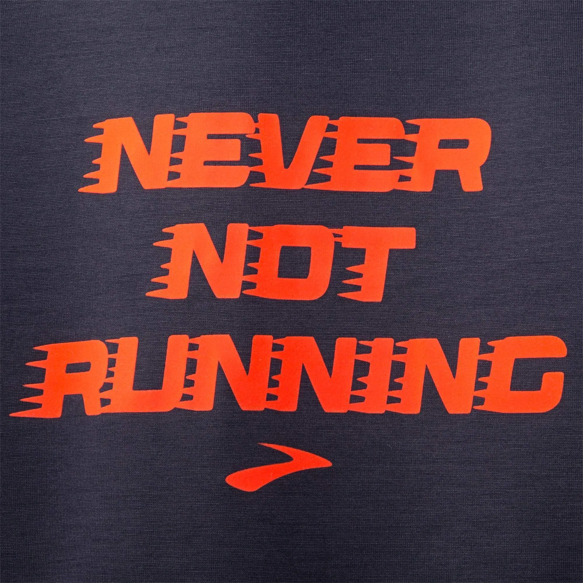 Premium Cotton Brooks Distance Graphic Short Sleeve Mens Running Top - Grey