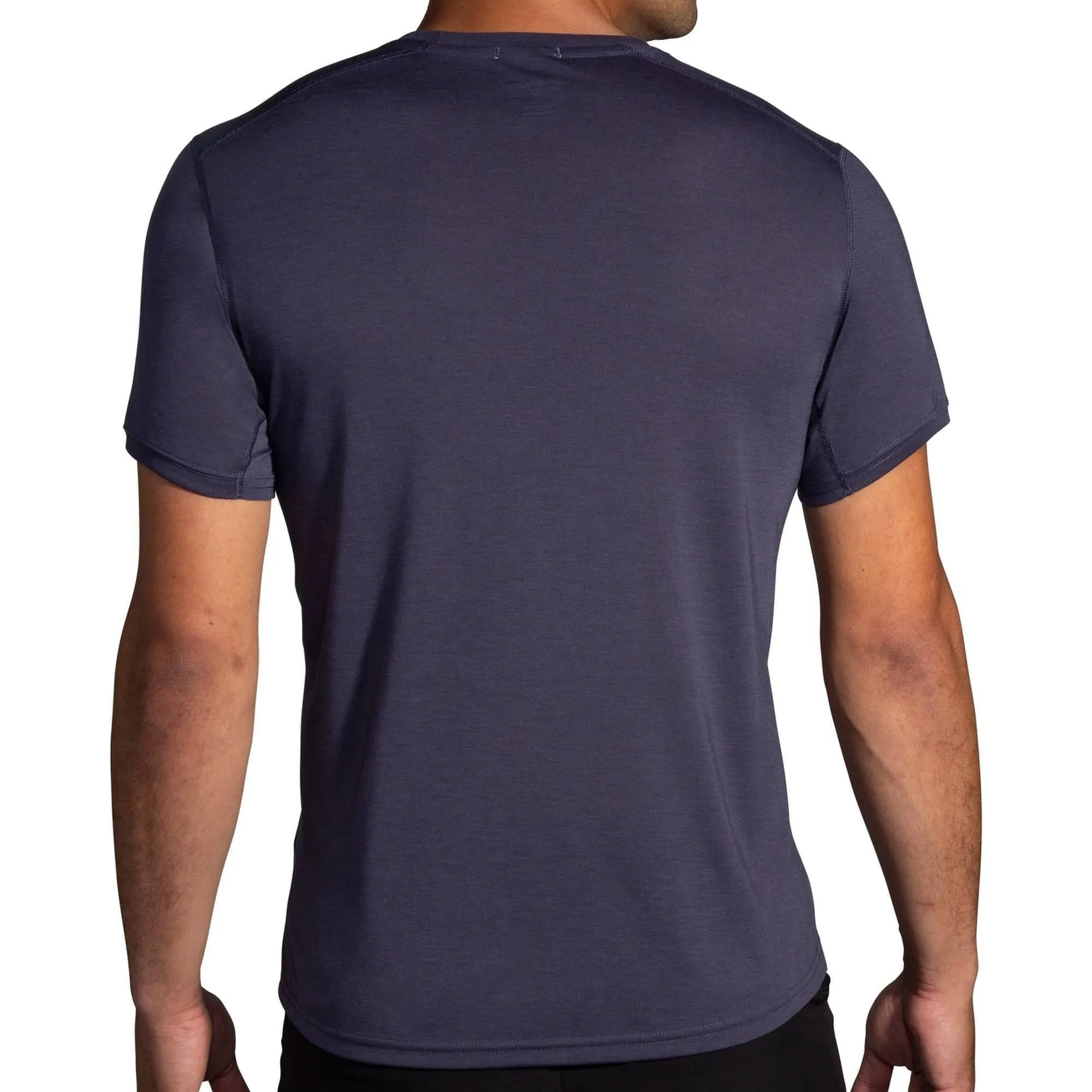 Brooks Distance Graphic Short Sleeve Mens Running Top - Grey DoubleStitched Seams