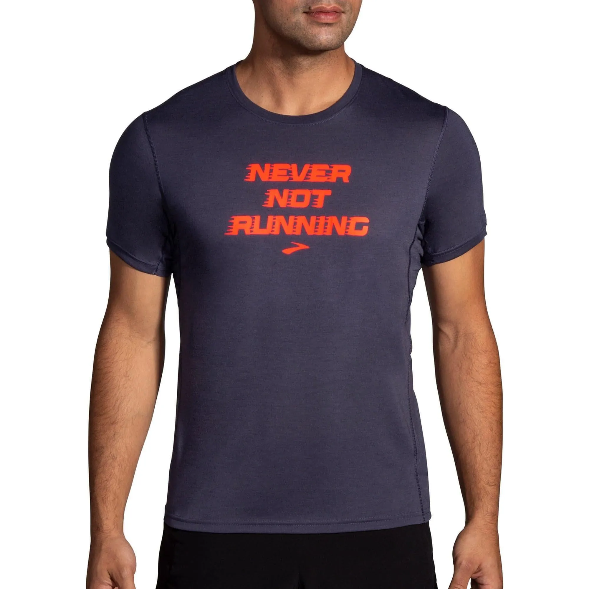 Travel convenience Brooks Distance Graphic Short Sleeve Mens Running Top - Grey