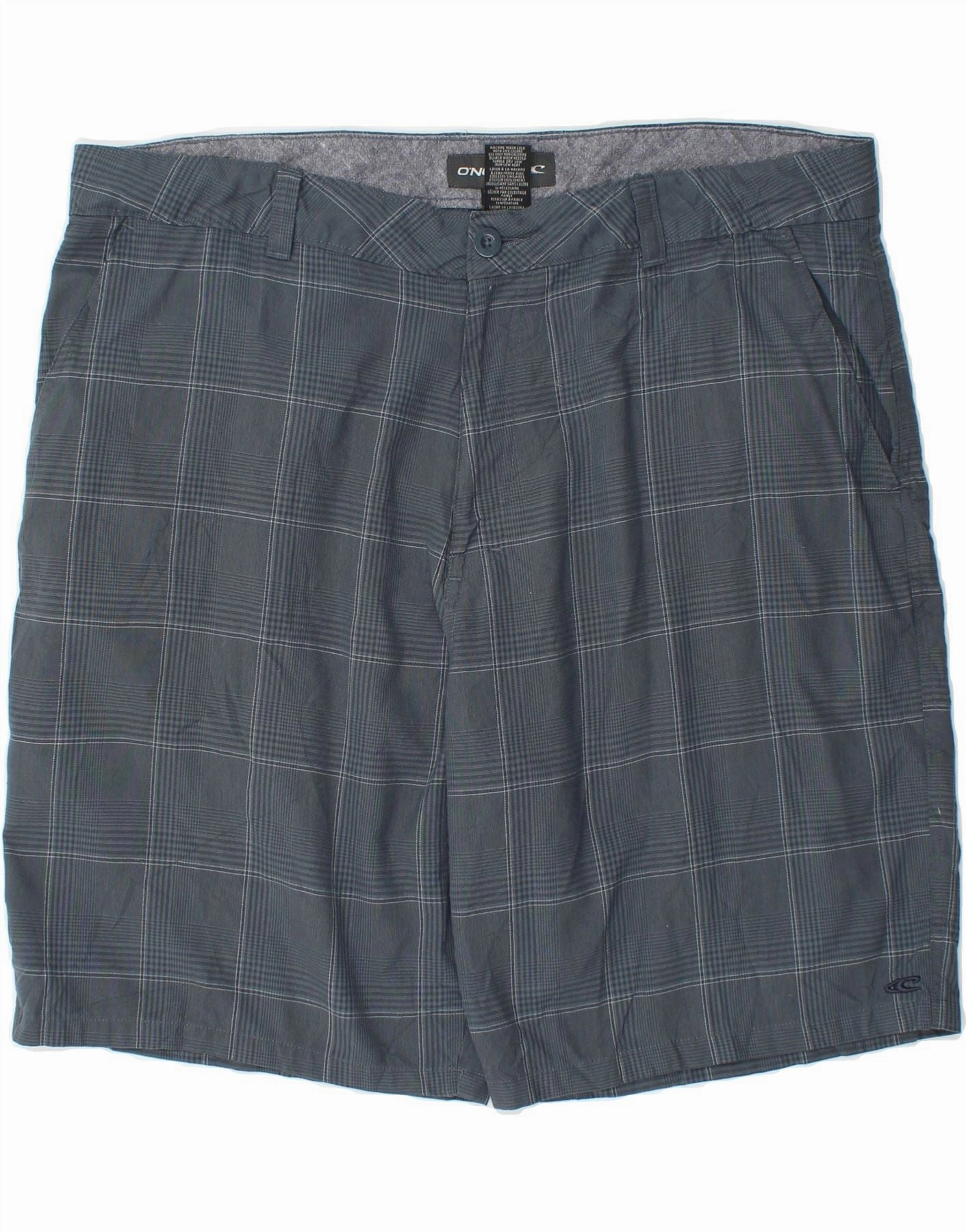 O'NEILL Mens Chino Shorts W40 XL Grey Check Polyester Sleek Fit Dance wear