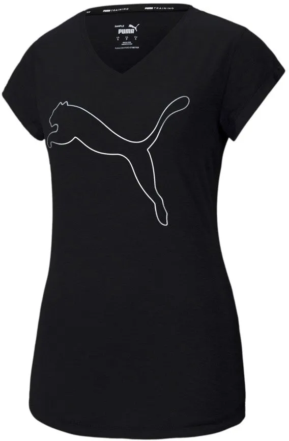 Light Casual Wear Puma Favourite Heather Cat Short Sleeve Womens Training Top - Black