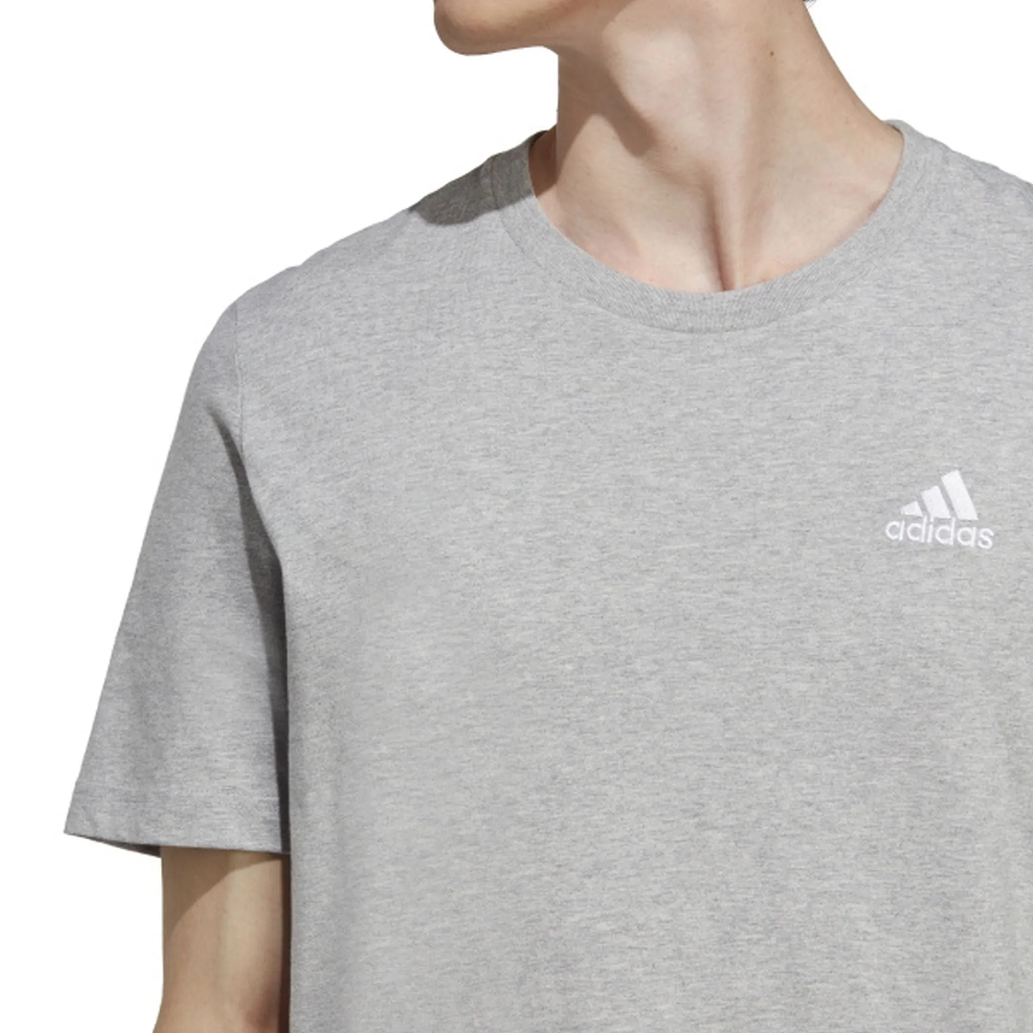 Adidas Mens Essentials Small Logo Tee Geometric Print