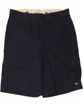 DICKIES Mens Loose Fit Chino Shorts W40 XL Navy Blue Polyester SeamlessConstruction Light Flex