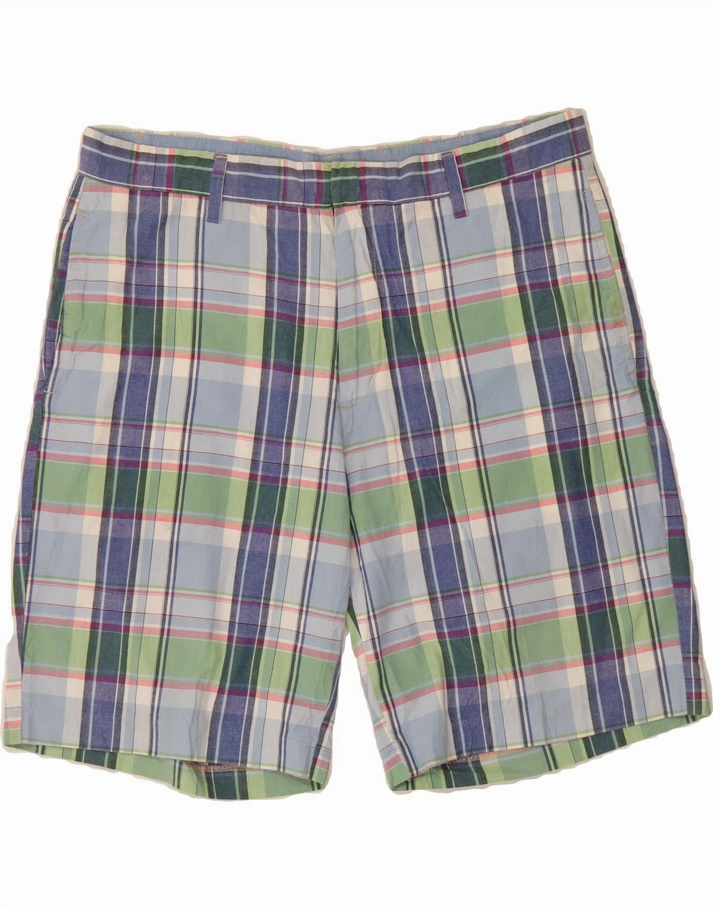 Beach Ready NAUTICA Mens Chino Shorts W36 Large Blue Check Cotton