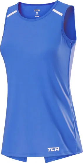 Daily Trend Look Midweight Knit TCA Crossback Cooling Womens Training Vest Tank Top - Blue