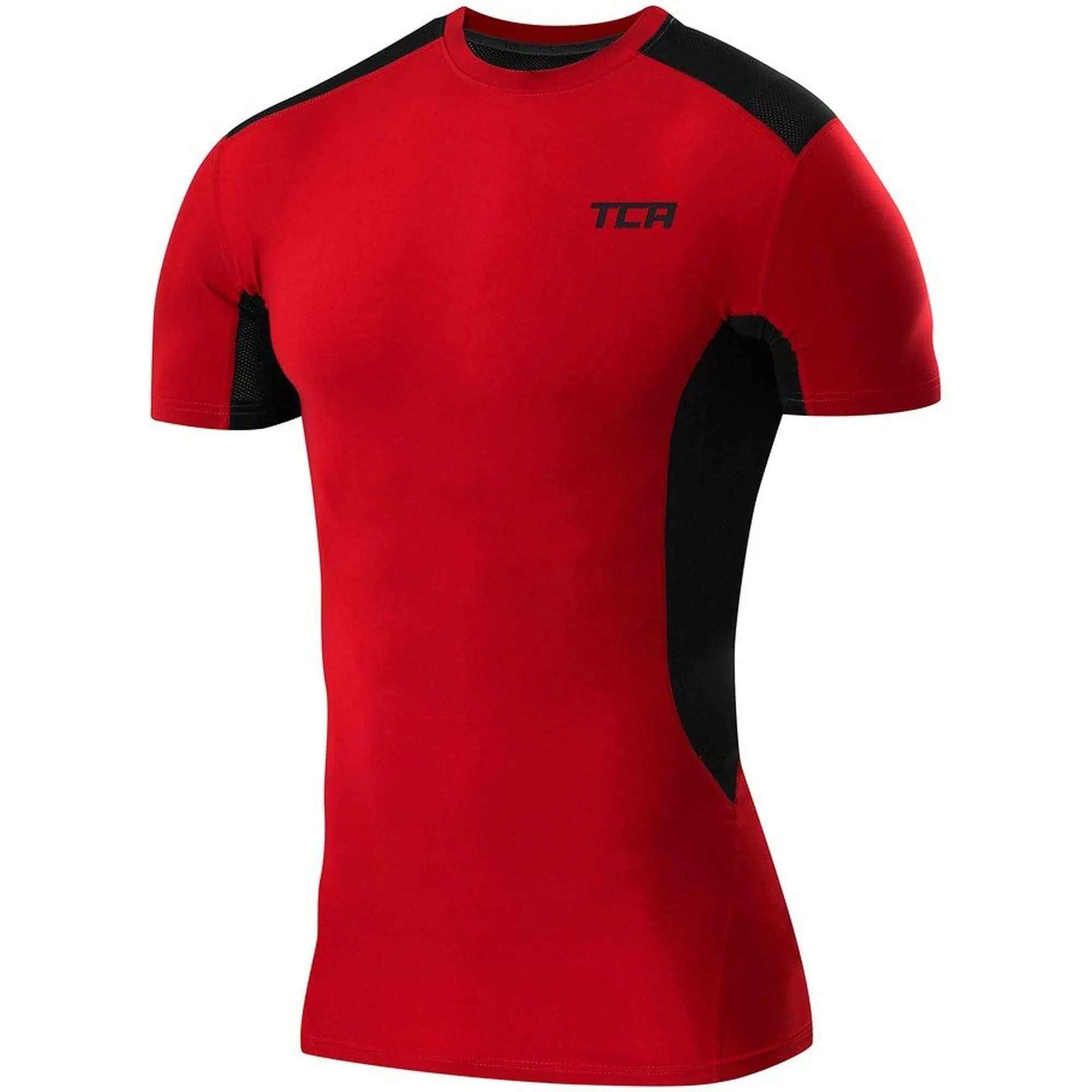 Modern Outfit TCA FX Laser Mens Short Sleeve Compression Top - Red