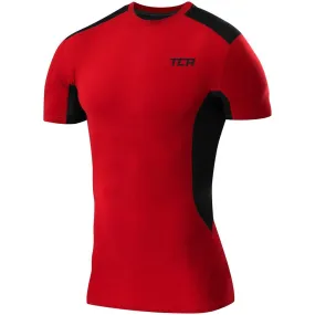 Modern Outfit TCA FX Laser Mens Short Sleeve Compression Top - Red