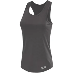 TCA Impulse Printed Racerback Womens Running Vest Tank Top - Grey Cozy Essentials