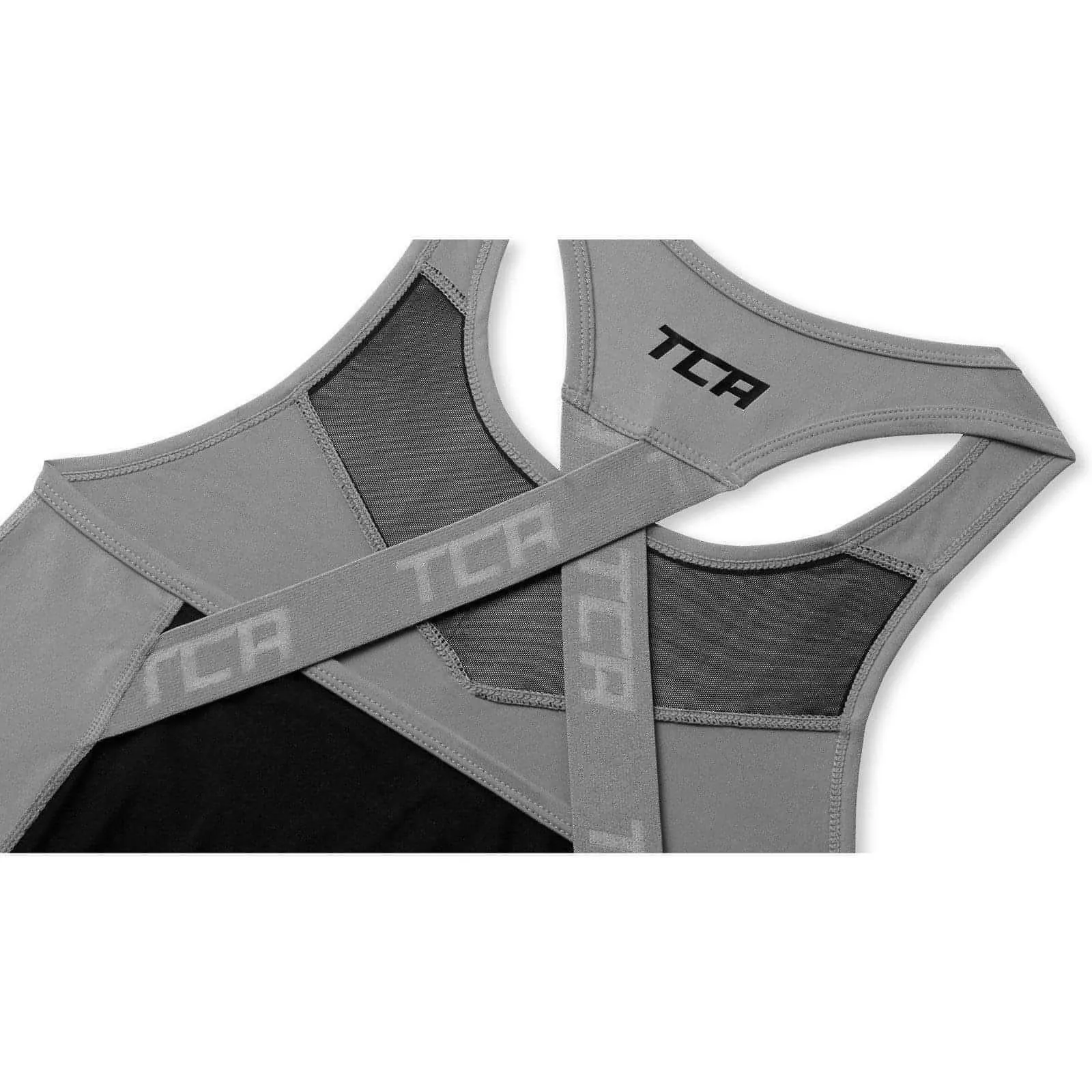 Street Style Trend Cashmere combination TCA MeshLuxe Womens Running Vest - Grey