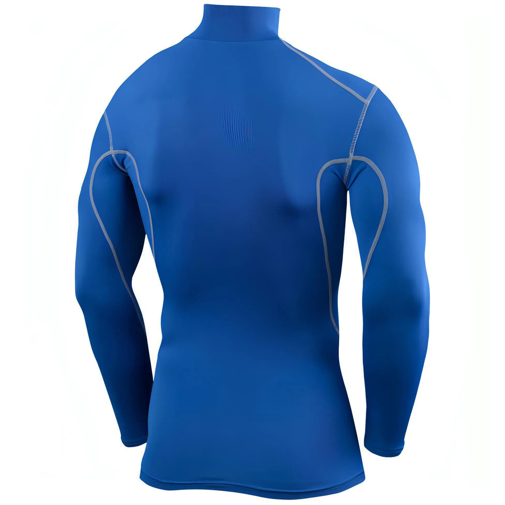 Chic Design Non Toxic Materials TCA Pro Performance Long Sleeve Mock Mens Compression Top - Blue