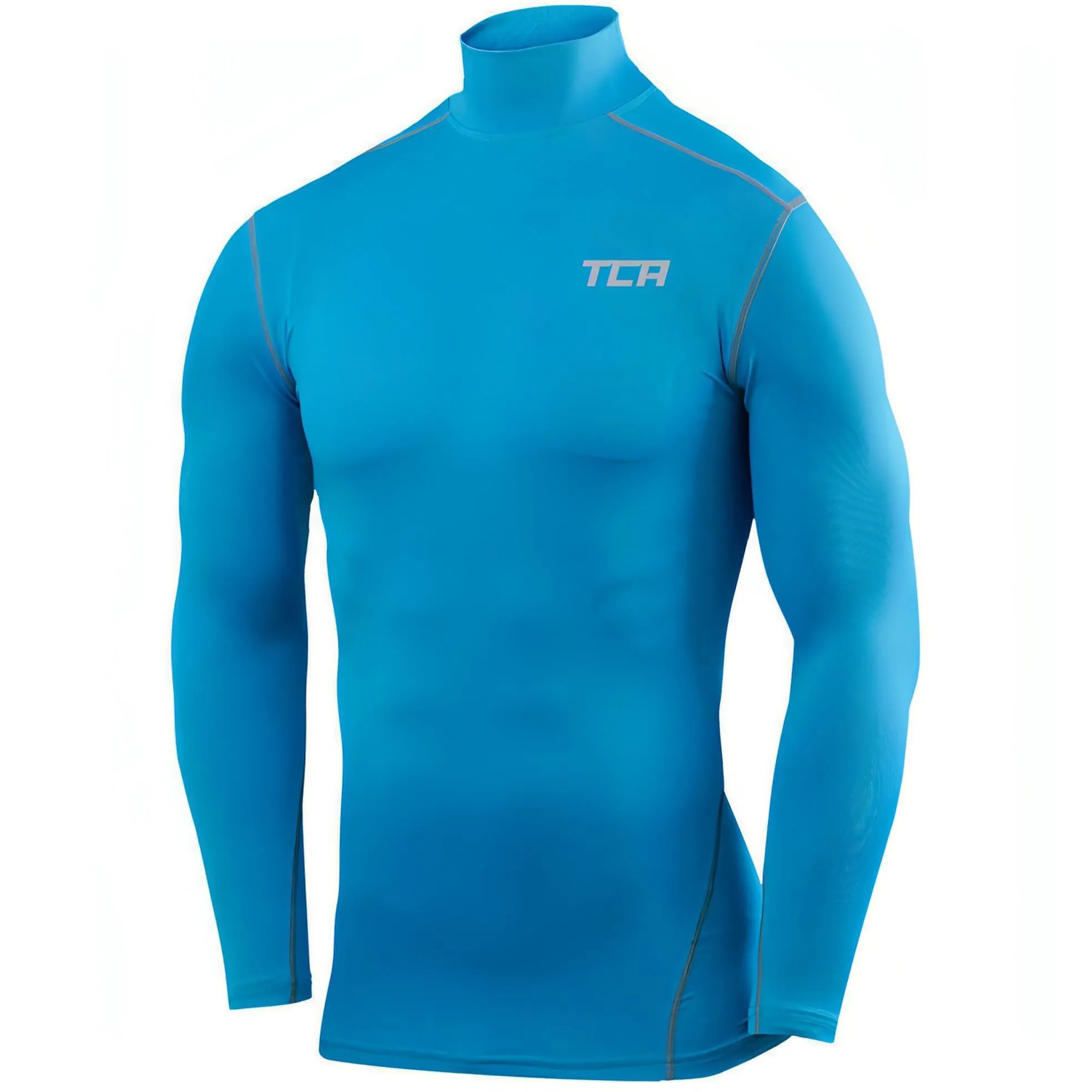 Fun and Comfortable Street Trend TCA Pro Performance Long Sleeve Mock Mens Compression Top - Blue