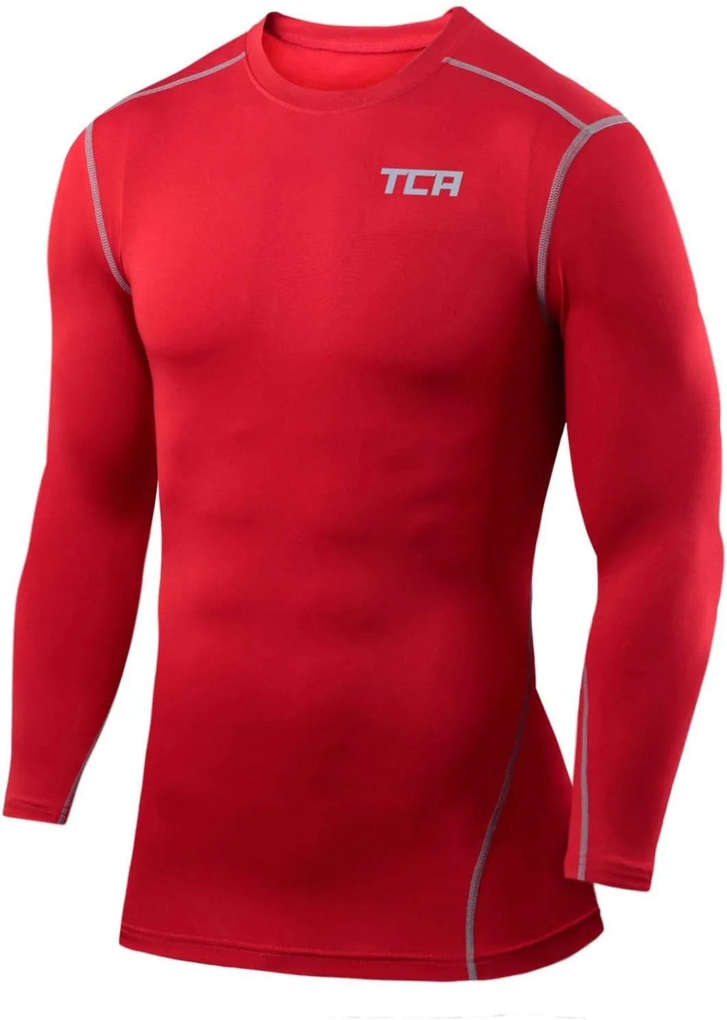 thrift store department store TCA Pro Performance Mens Long Sleeve Compression Top - Red