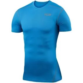 Comfy Layer Wear TCA Pro Performance Short Sleeve Mens Compression Top - Sky