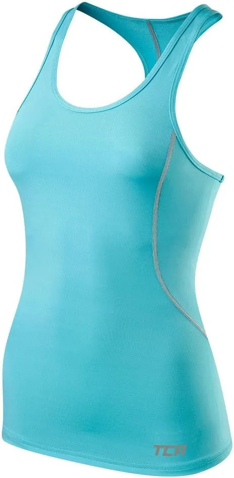 TCA Pro Performance Womens Running Vest Tank Top - Blue AdvancedMoistureManagement