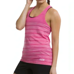 Solid color purity TCA QuickDry SuperKnit Womens Running Vest Tank Top - Pink