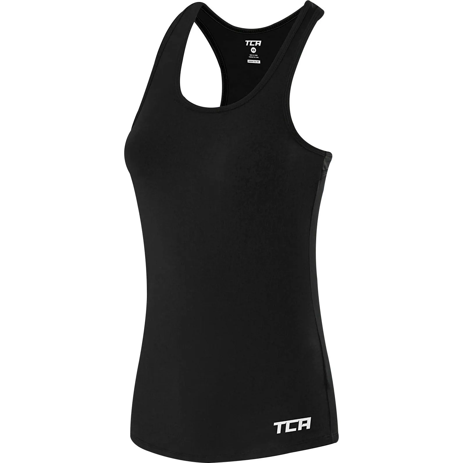 TCA Tech Racerback Womens Running Vest Tank Top - Black TemperatureControl Fabric Practical Design