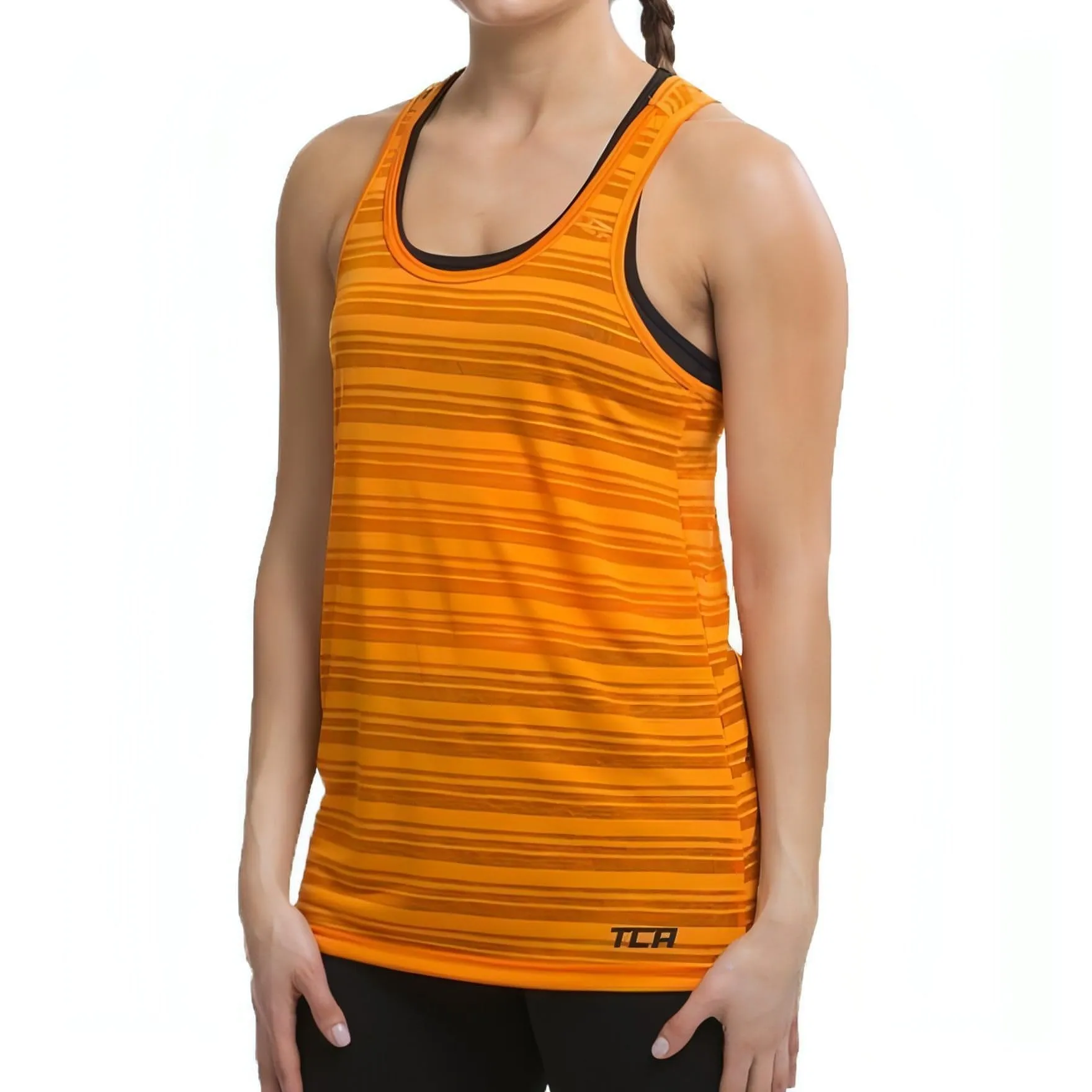 TCA Ultralite Womens Running Vest Tank Top - Orange Urban Casual Look Moisture wicking