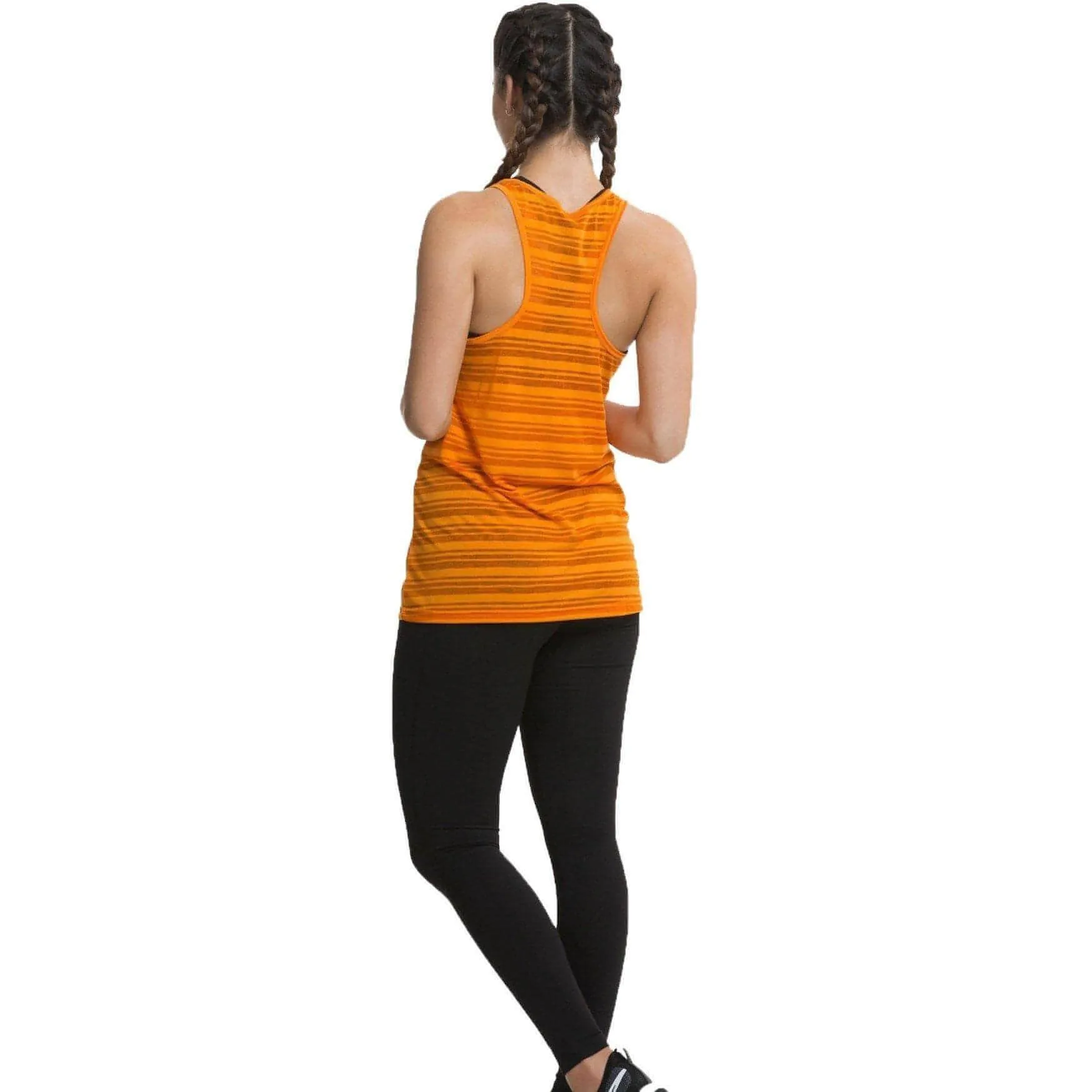 TCA Ultralite Womens Running Vest Tank Top - Orange SunProtectionFabric Round neck simplicity