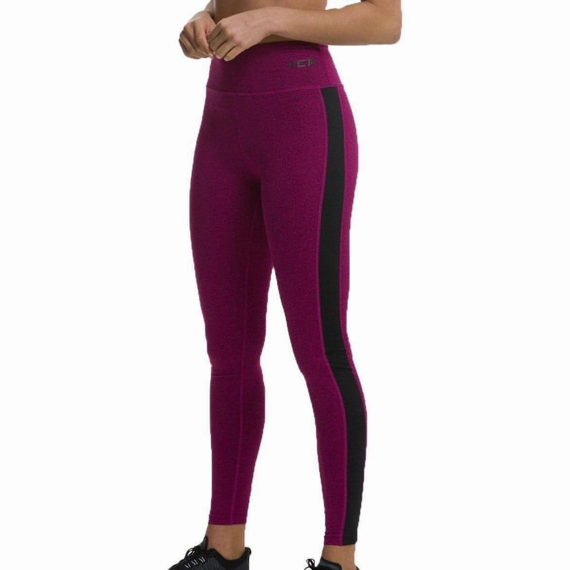 Yoga Class Breathable Fabric Quick Fit TCA Balance Womens Long Running Tights - Pink