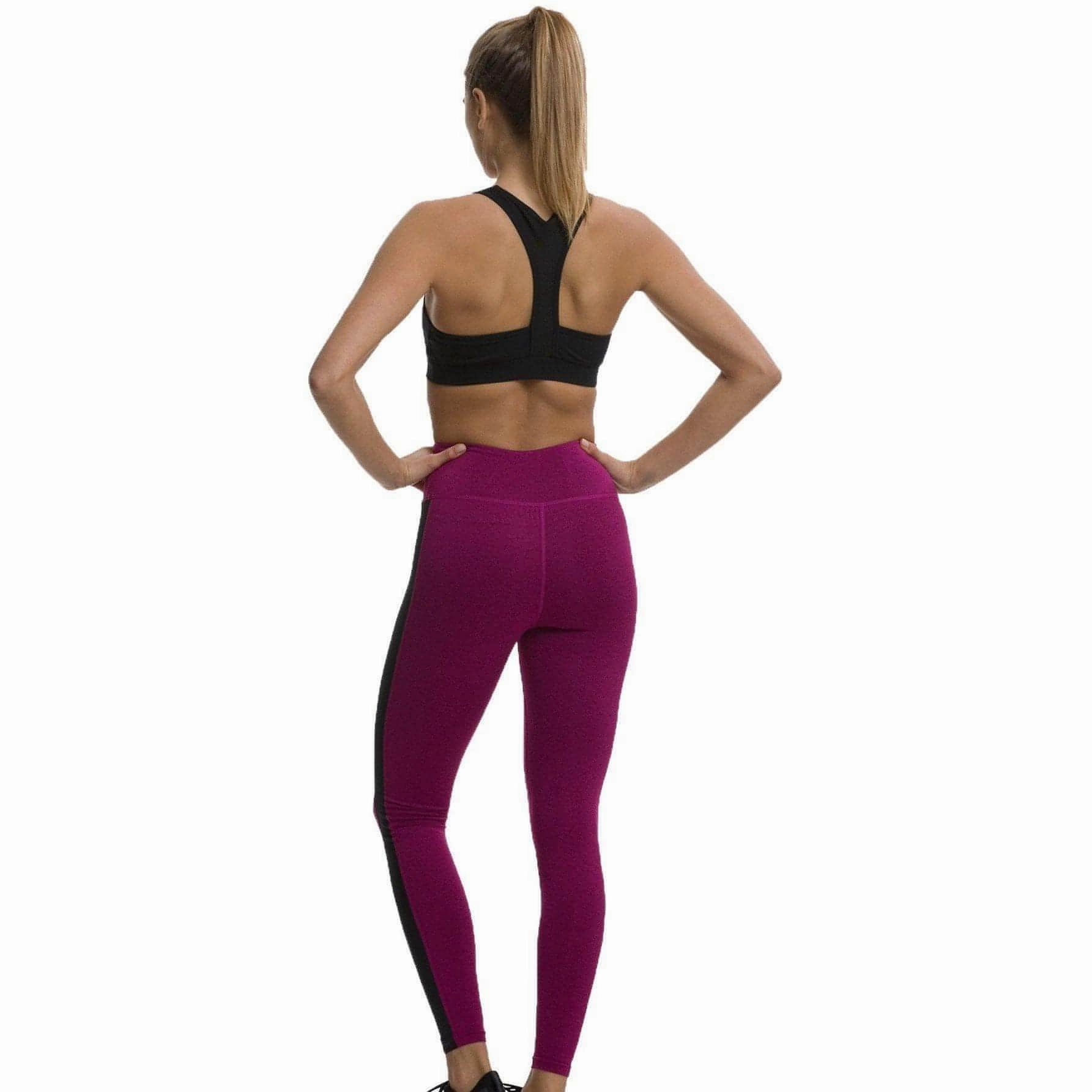 TCA Balance Womens Long Running Tights - Pink Body Hugging Fit Plus Size Shape Retain