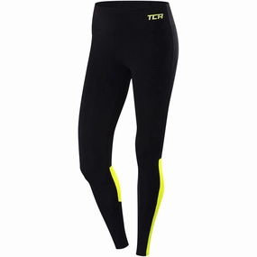 Sleek and Slim TCA Hex Mesh Womens Long Running Tights - Black