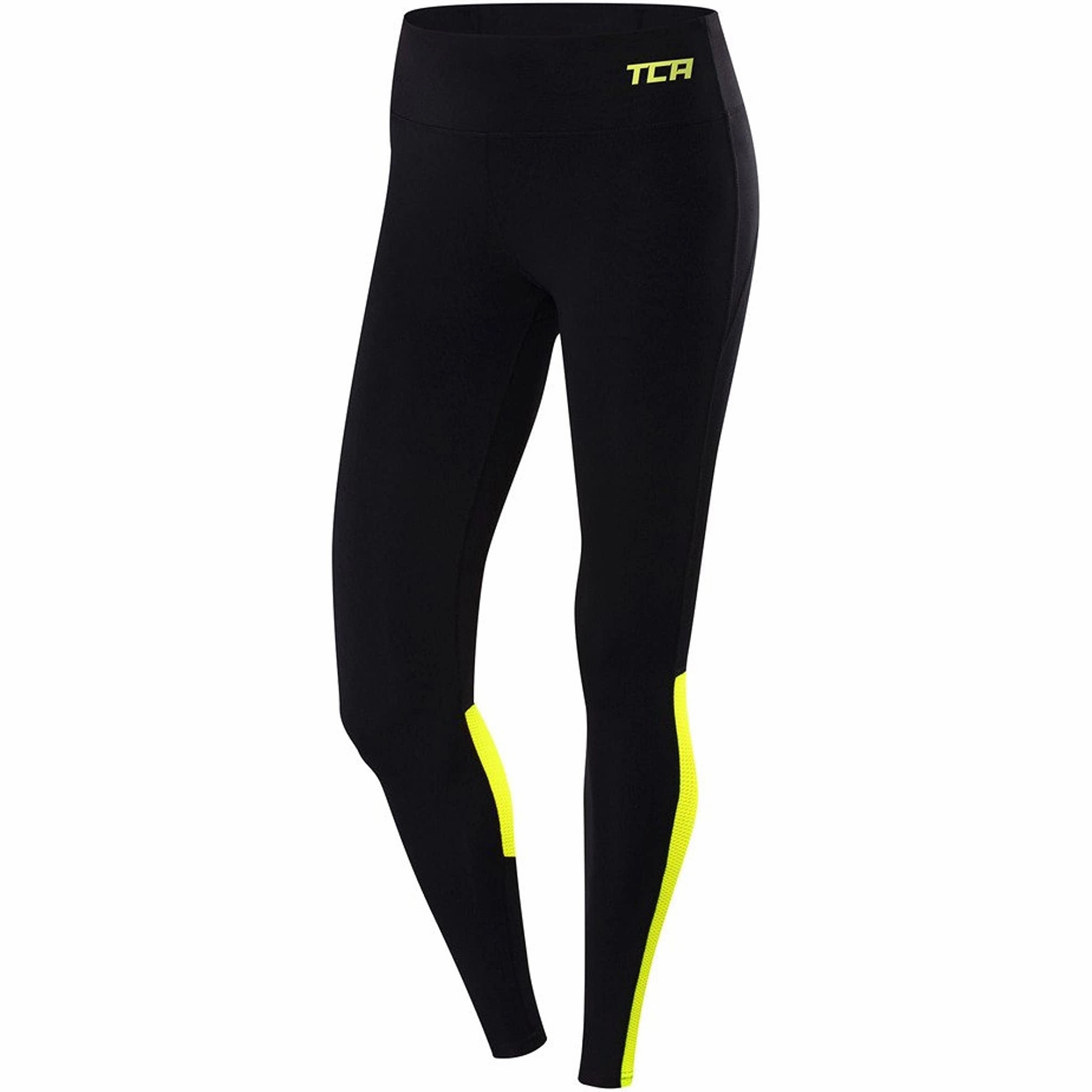 Hiking Trail Pro Athlete TCA Hex Mesh Womens Long Running Tights - Black