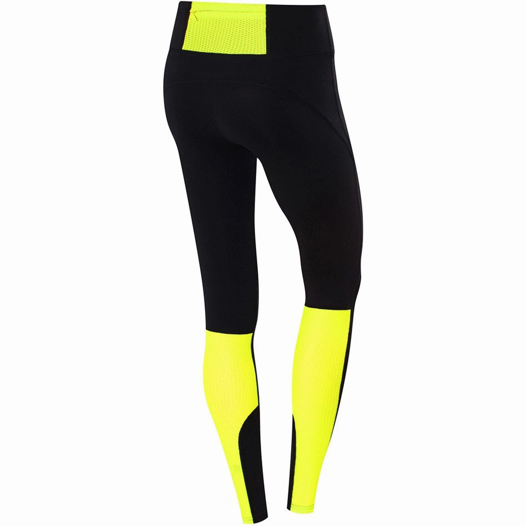 TCA Hex Mesh Womens Long Running Tights - Black Indoor Ready