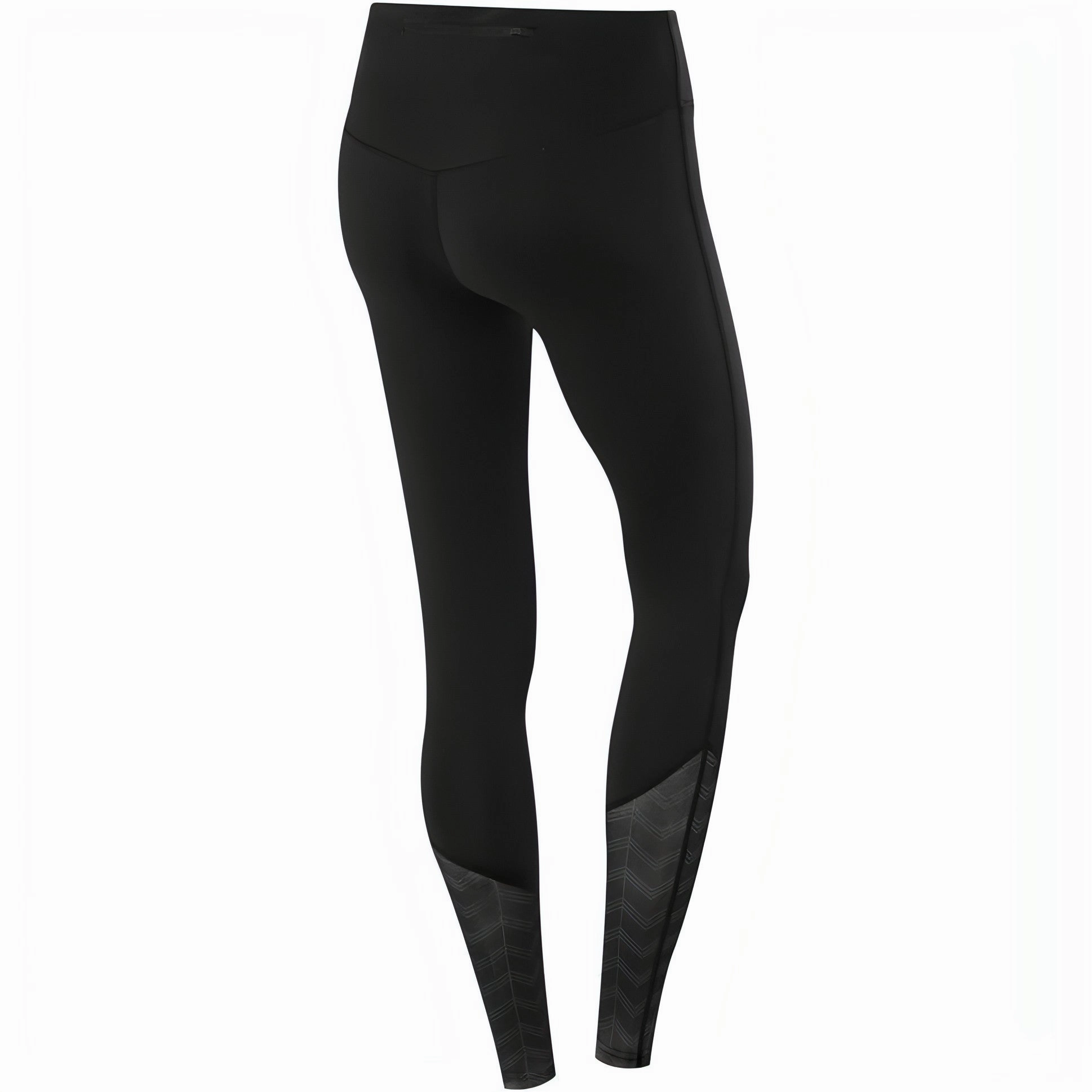 TCA Impulse Printed Womens Long Running Tights - Black Supportive Waist