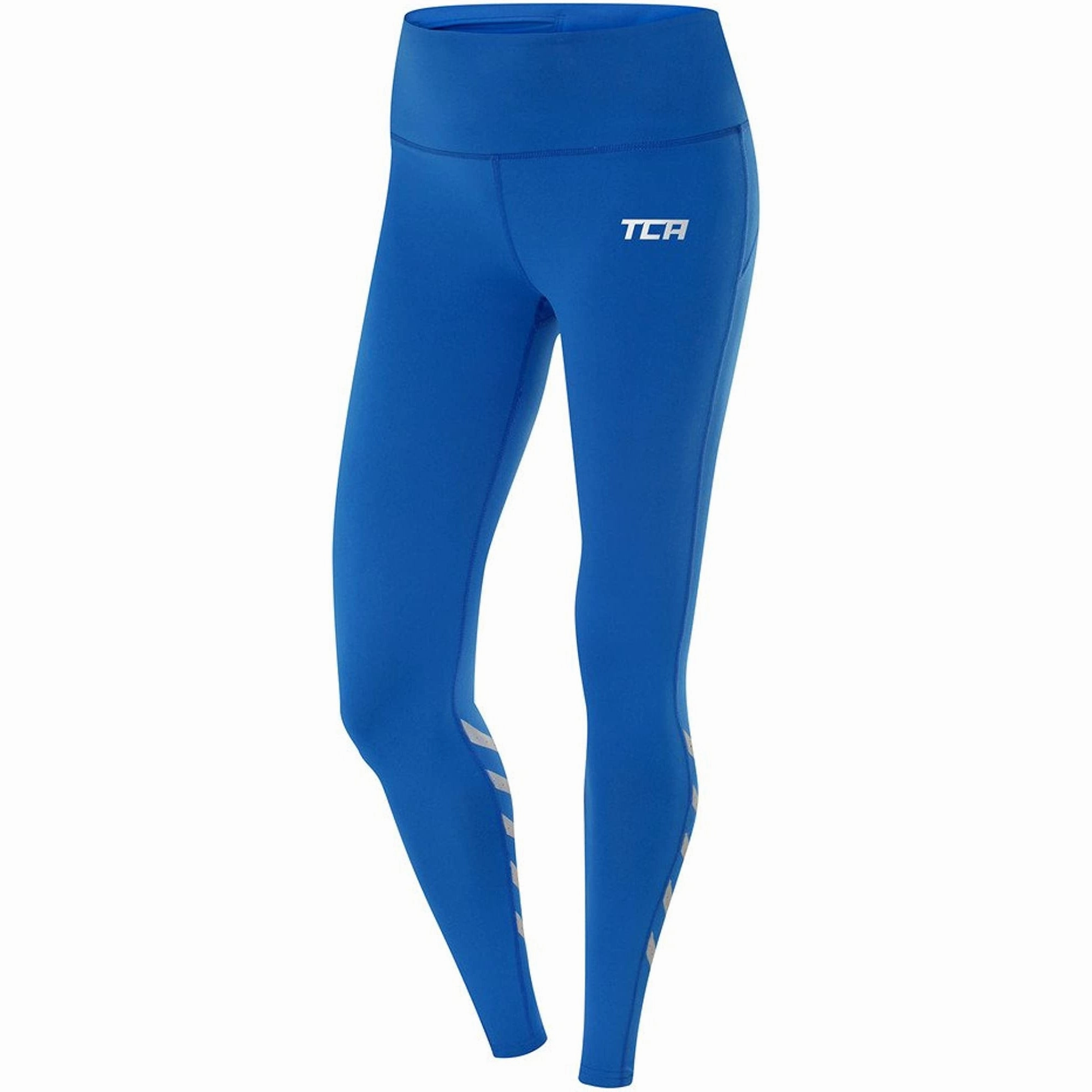 Effortless Wear Extra Soft Summer Wear TCA Laser Tech Reflective Womens Long Running Tights - Blue