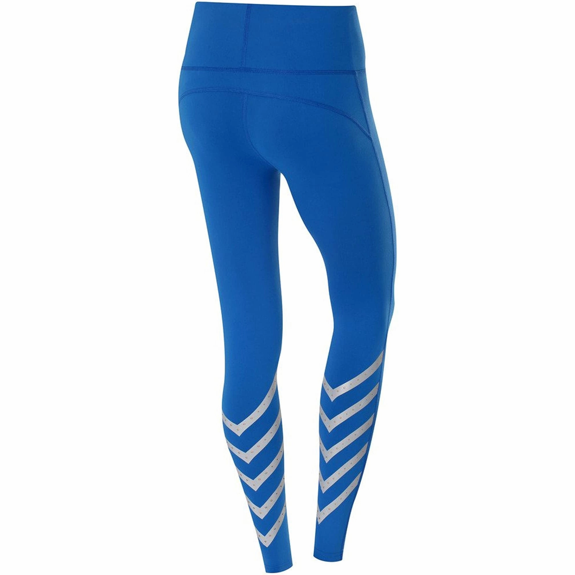 TCA Laser Tech Reflective Womens Long Running Tights - Blue Active Design