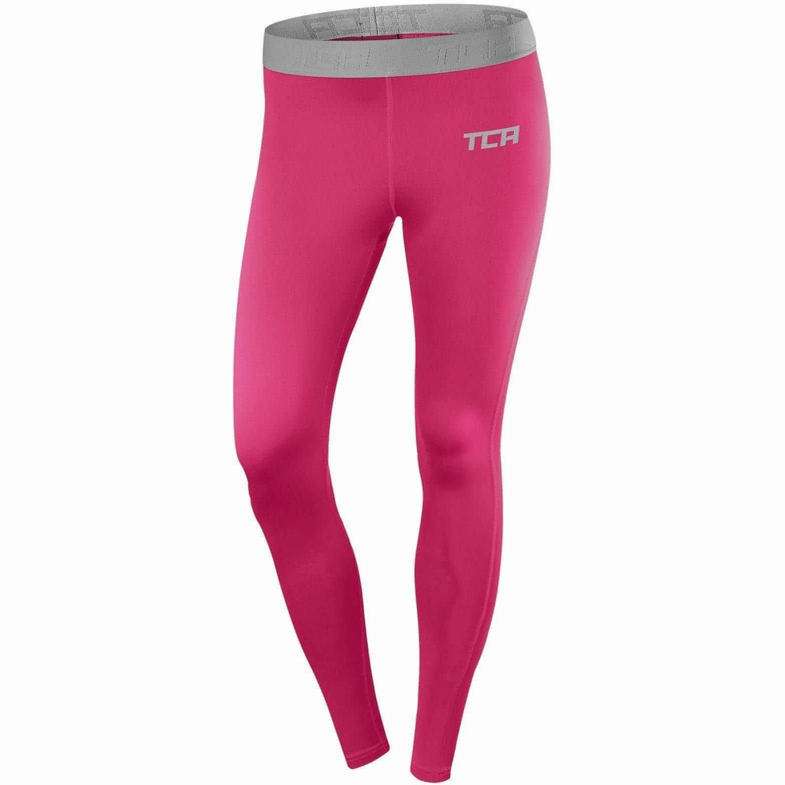 Active Lifestyle Eco Friendly Sleek Comfort TCA Pro Performance Endurance Womens Long Running Tights - Pink
