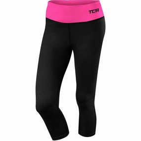 TCA Pro Performance Supreme Womens 3/4 Capri Running Tights - Black Cozy Touch Pro Athlete Morning Stretch