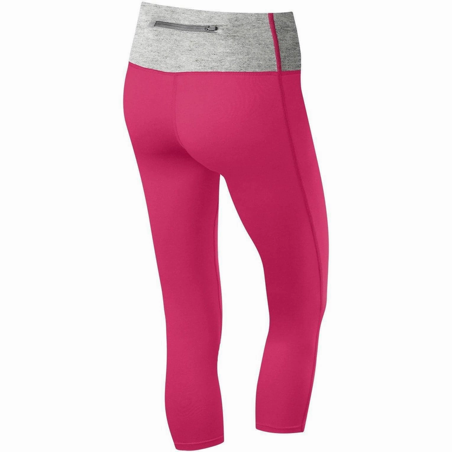TCA Pro Performance Supreme Womens 3/4 Capri Running Tights - Pink Relaxed Design
