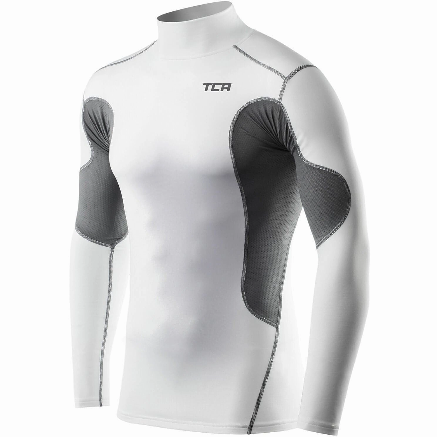 entertainment Dynamic Comfort TCA SuperThermal Long Sleeve Mock Junior Compression Top - White