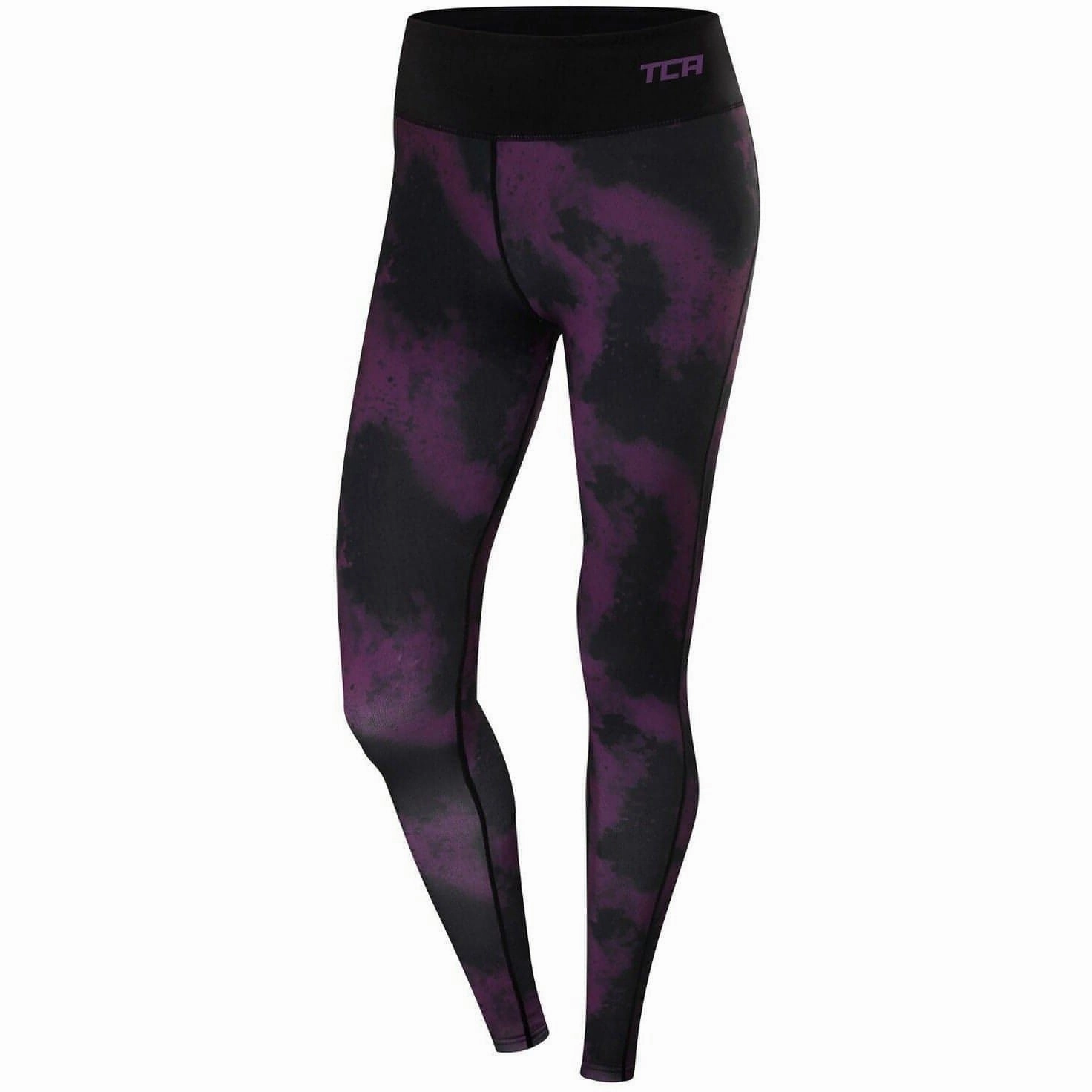 Fitness Training Beginner Level TCA Supreme Graphic Womens Long Running Tights - Purple