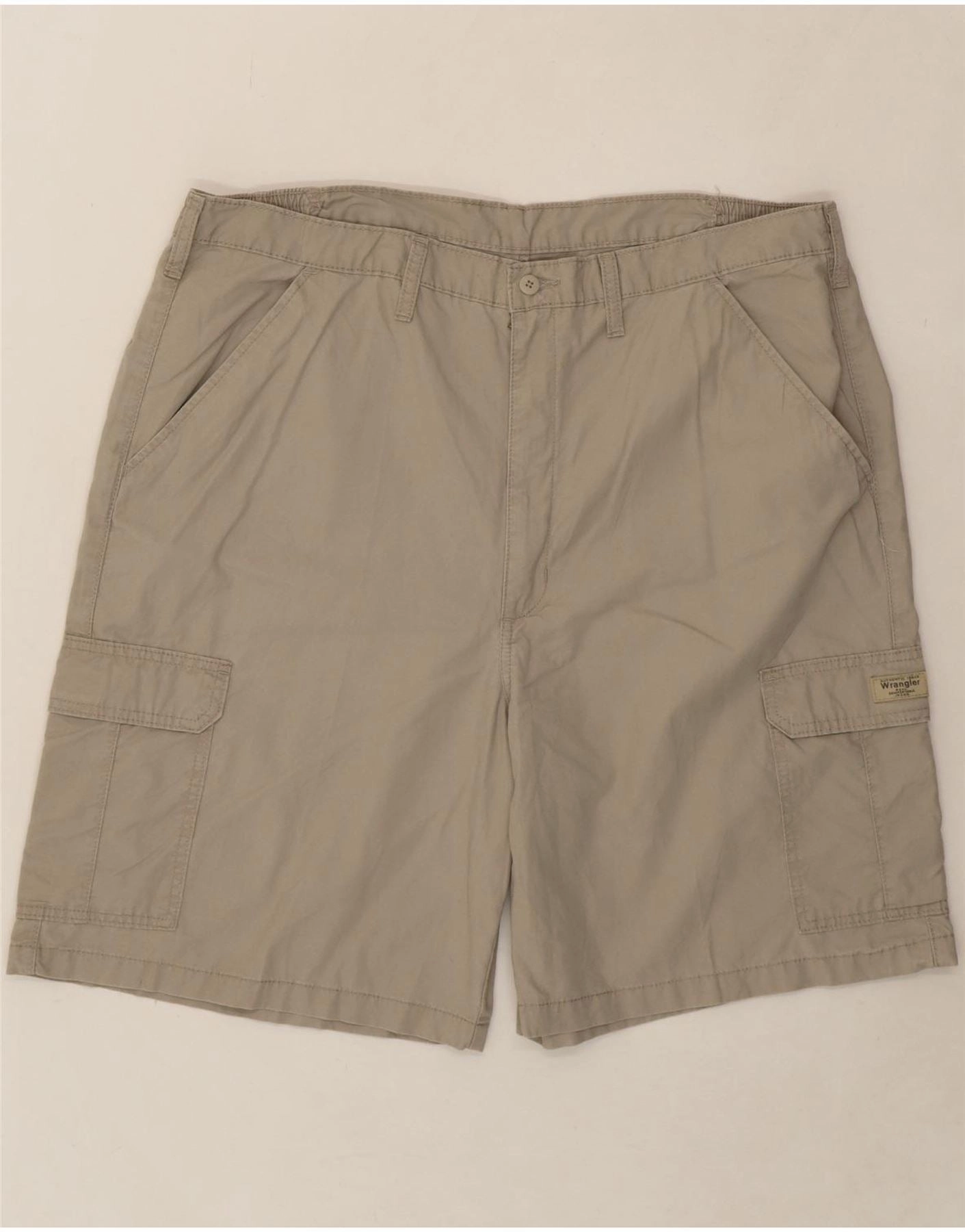 Stretch Design high waisted WRANGLER Mens Cargo Shorts W42 2XL Grey Cotton
