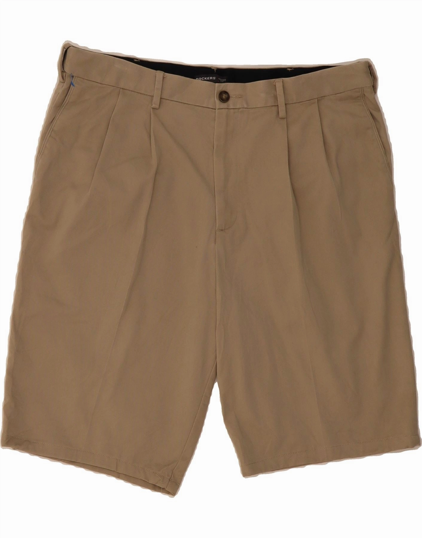 DOCKERS Mens Pegged Chino Shorts W38 XL Beige Cotton Relaxed Flex
