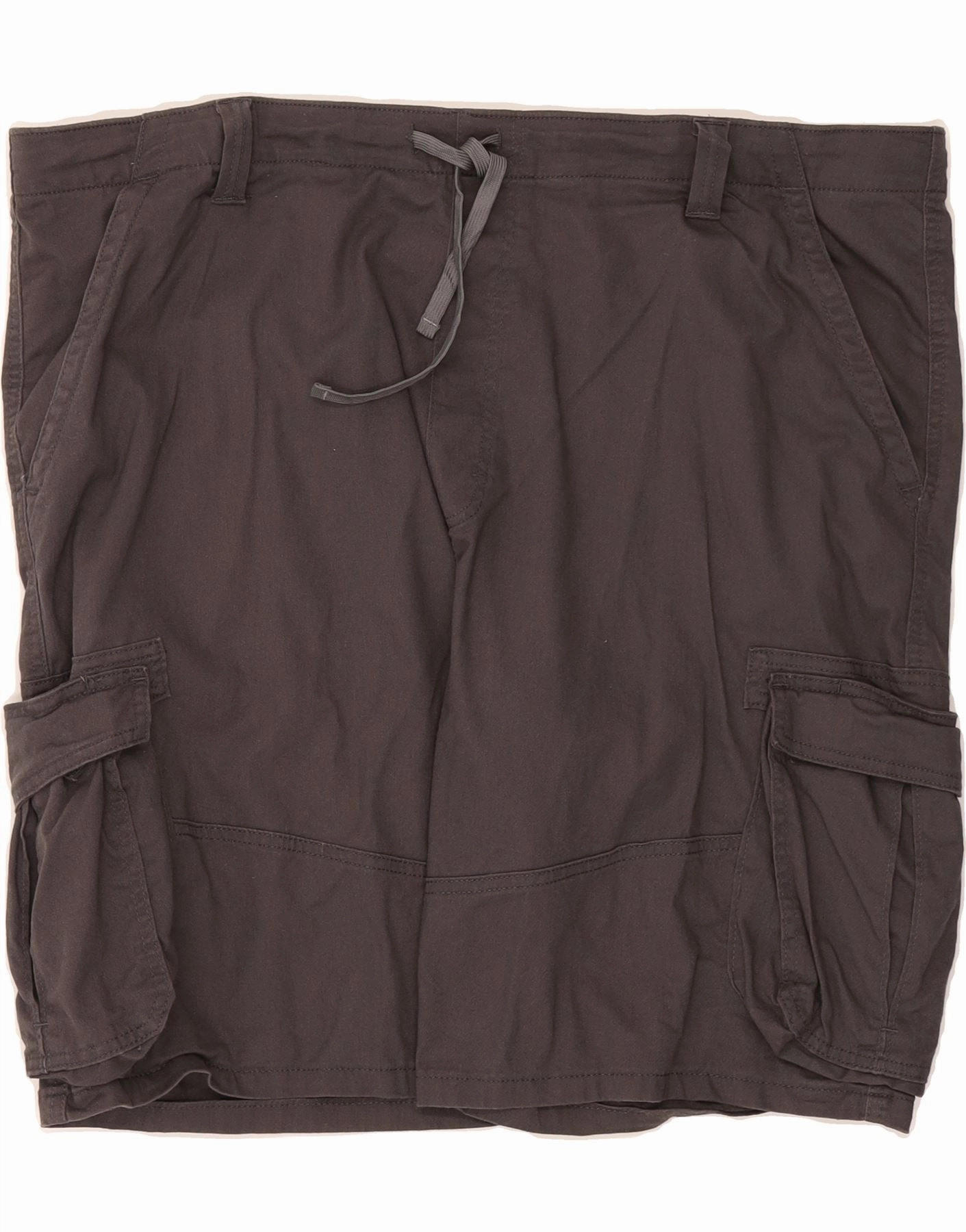 No Wrinkle WRANGLER Mens Relaxed Fit Cargo Shorts XL W40  Grey Cotton