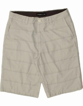 Tight Fit O'NEILL Mens Chino Shorts W30 Medium Grey Striped Polyester
