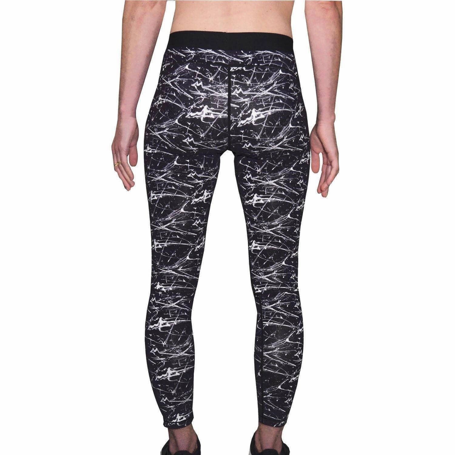 Budget Friendly Morning Stretch Body Contouring More Mile Go For It Printed Womens Long Running Tights - Black