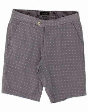 Chill Mood Lounge Fit TED BAKER Mens Abstract Pattern Chino Shorts W30 Medium Grey Cotton